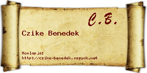 Czike Benedek névjegykártya